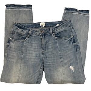 Special A Los Angeles Light Denim Seamed Split Hem‎ Raw Edge Distressed Jeans 9